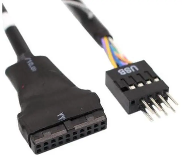 Alt view image 6 of 6 - 2-Pack USB Motherboard Connector 20 Pin USB 3.0 Male/Female to 9 Pin USB 2.0 Female/Male Adapter Cable