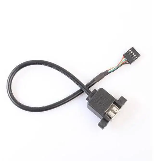 Alt view image 3 of 6 - 9 Pin Motherboard Header to 2 Ports USB 2.0 Female Cable Adapter 30cm Extension Cables Computer Connectors for PC