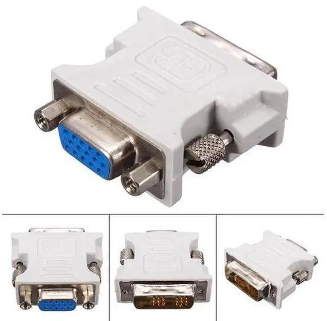 Main image of 1pc DVI-D To VGA Adapter DVI-D 18+1Pin Dual Link Male to VGA 15 Pin Female Plug Adapter For PC Laptop