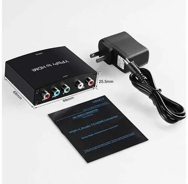Alt view image 7 of 7 - Component to HDMI Converter 5RCA Component RGB YPbPr to HDMI Converter v13 HDCP Video Audio Converter Adapter for DVD PSP Xbox 360 to New HDTV or Monitor1080P Black