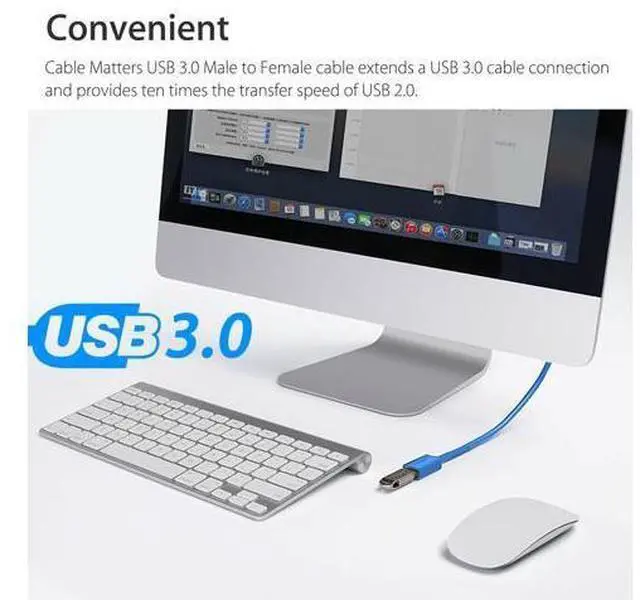 Alt view image 4 of 7 - 10FT Super Speed USB 3.0 Type A Male to Female Extension Cable For Laptop PC