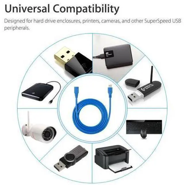 Alt view image 7 of 7 - 10FT Super Speed USB 3.0 Type A Male to Female Extension Cable For Laptop PC
