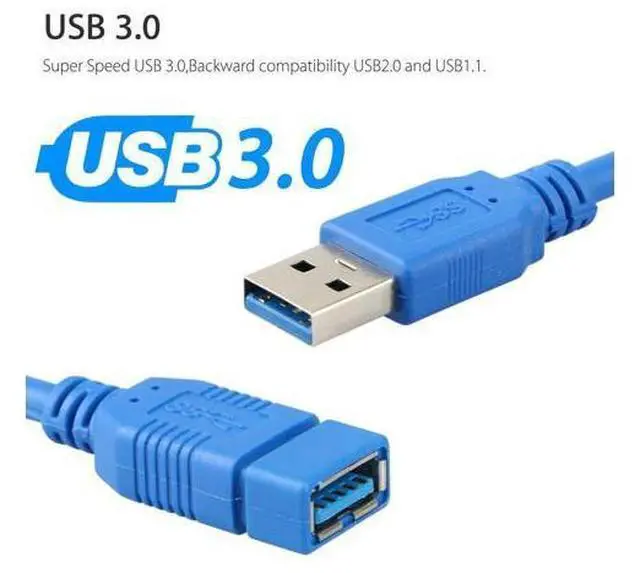Alt view image 2 of 7 - 10FT Super Speed USB 3.0 Type A Male to Female Extension Cable For Laptop PC