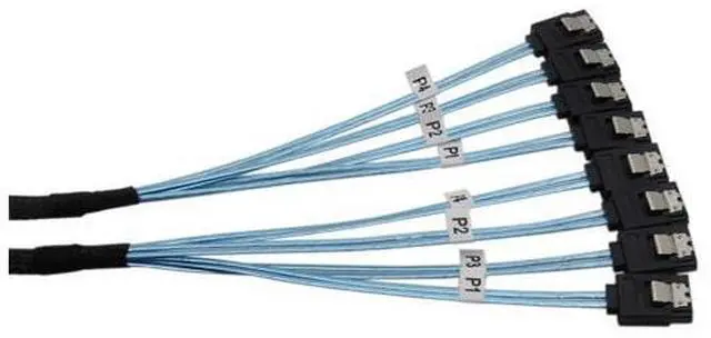 Alt view image 3 of 5 - CableDeconn High Speed 6Gbps 4pcs/set Sata Cable Sas Cable for Server 1M (H0101)