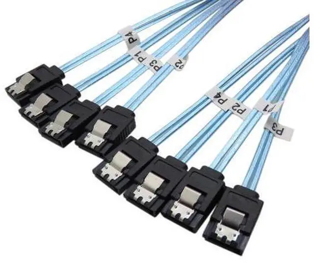 Alt view image 2 of 5 - CableDeconn High Speed 6Gbps 4pcs/set Sata Cable Sas Cable for Server 1M (H0101)