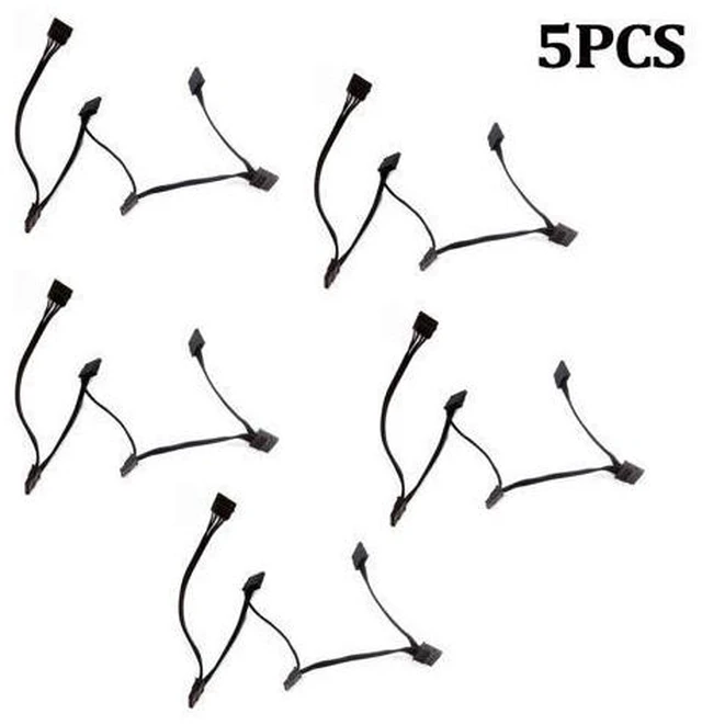 Alt view image 2 of 7 - 5pcs/lot 1X 4Pin to 5X 15Pin IDE SATA Hard Drive Power Splitter Cable Cord Adapter