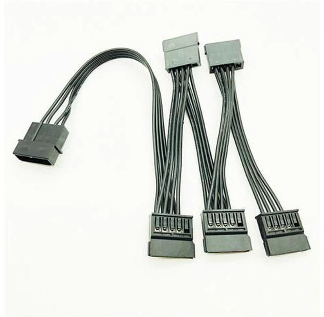 Alt view image 6 of 7 - 5pcs/lot 1X 4Pin to 5X 15Pin IDE SATA Hard Drive Power Splitter Cable Cord Adapter