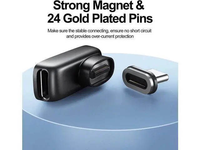Alt view image 2 of 7 - USB C Magnetic Adapter 24 Pins Type-C to Type-C PD 100W Quick Charger 4K@60Hz & 9Gbps Data Transfer Compatible with Mac Book Pro/Air and Other USB C Devices