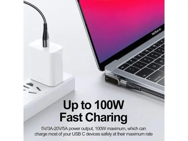 Alt view image 3 of 7 - USB C Magnetic Adapter 24 Pins Type-C to Type-C PD 100W Quick Charger 4K@60Hz & 9Gbps Data Transfer Compatible with Mac Book Pro/Air and Other USB C Devices