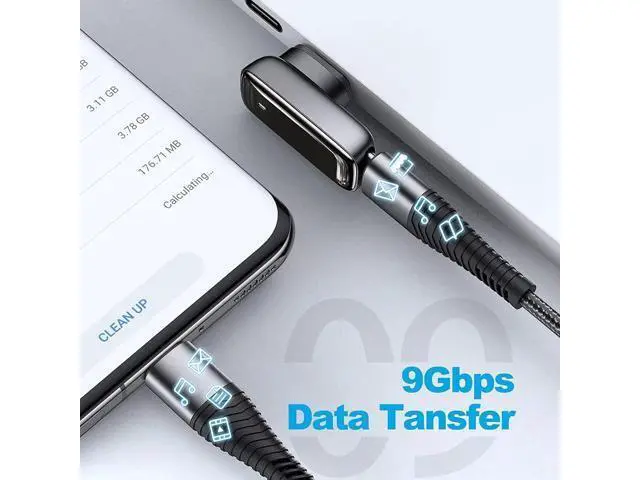 Alt view image 4 of 7 - USB C Magnetic Adapter 24 Pins Type-C to Type-C PD 100W Quick Charger 4K@60Hz & 9Gbps Data Transfer Compatible with Mac Book Pro/Air and Other USB C Devices