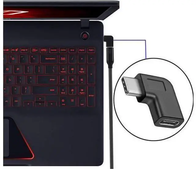 Alt view image 5 of 6 - USB C 90 Degree Adapter Guamar Type C Male to Female Extension Adapter Right & Left and Upward & Downward Angled USB 3.1 Connector for Laptop Tablet Android Mobile Phone MacBook Pro/Air 2 Pack