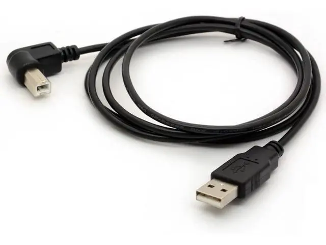 Alt view image 4 of 4 - 1.5M USB to Printer Adapter Cables 90 Degree USB 2.0 A Male to B Right Angle Plug Converter Lead 480Mbps High Speed Wireless Wired Adaptor Scanner Extension Cord (Right)
