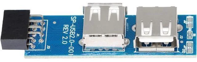 Alt view image 2 of 5 - SinLoon 9pin USB 2.0 Female Pin Dual 2 Port USB Motherboard Header Adapter-1Type for PC (1)