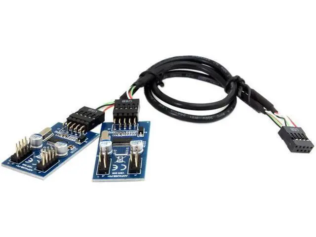 Alt view image 3 of 6 - a Internal 9-Pin USB 2.0 Splitter 1 Male to 4 Female Motherboard Pin to PC Case