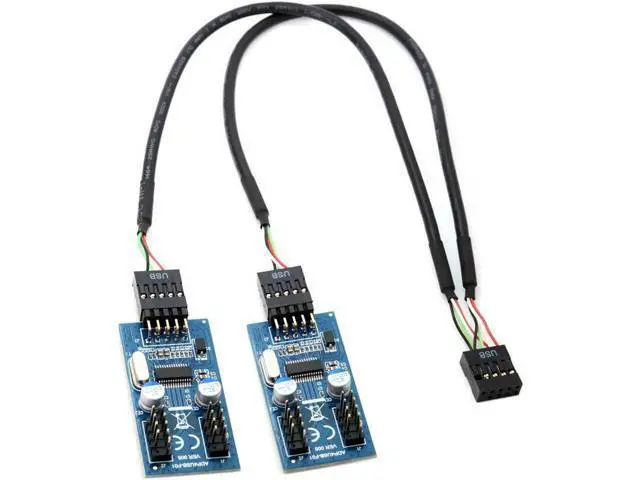 Alt view image 6 of 6 - a Internal 9-Pin USB 2.0 Splitter 1 Male to 4 Female Motherboard Pin to PC Case