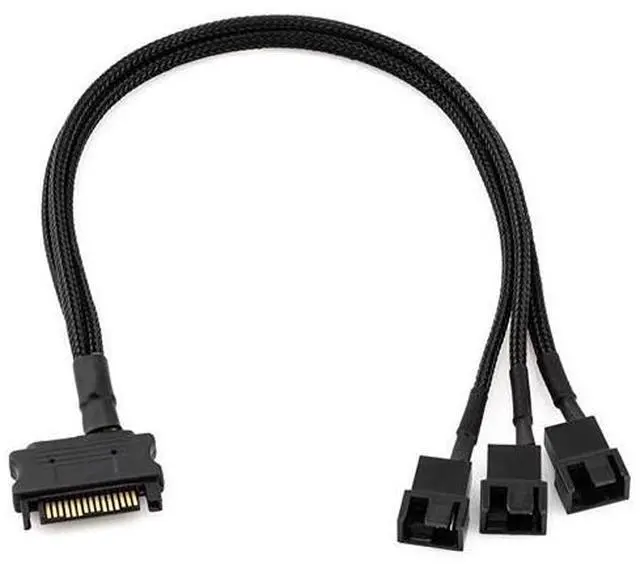 Main image of SATA to 3 x 4Pin PWM Sleeved Fan Power Adapter Cable
