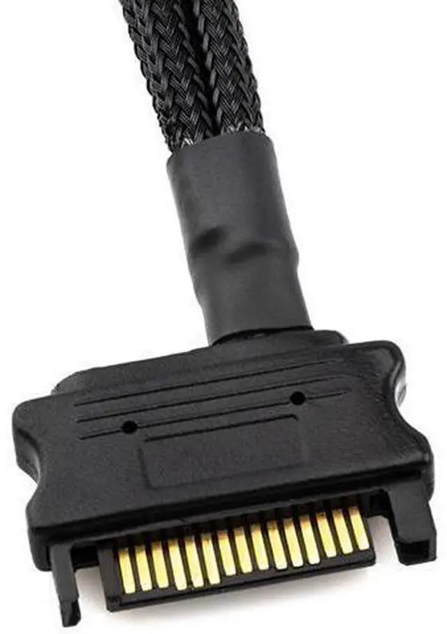 Alt view image 2 of 6 - SATA to 3 x 4Pin PWM Sleeved Fan Power Adapter Cable