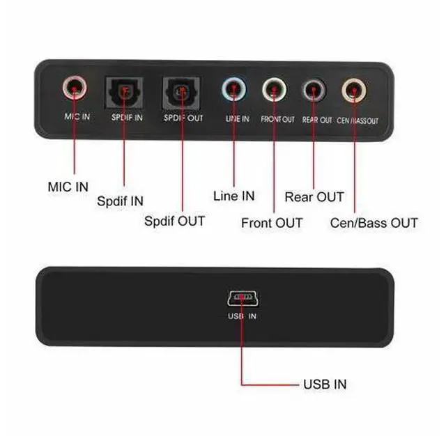 Alt view image 2 of 7 - 6 Channel 5.1 Optical SPDIF Sound Card USB Audio Output Adapter External for PC