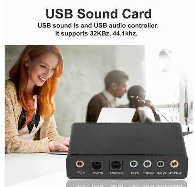 Alt view image 3 of 7 - 6 Channel 5.1 Optical SPDIF Sound Card USB Audio Output Adapter External for PC