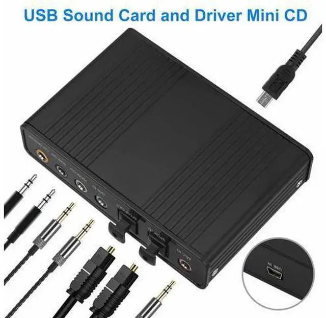 Alt view image 5 of 7 - 6 Channel 5.1 Optical SPDIF Sound Card USB Audio Output Adapter External for PC