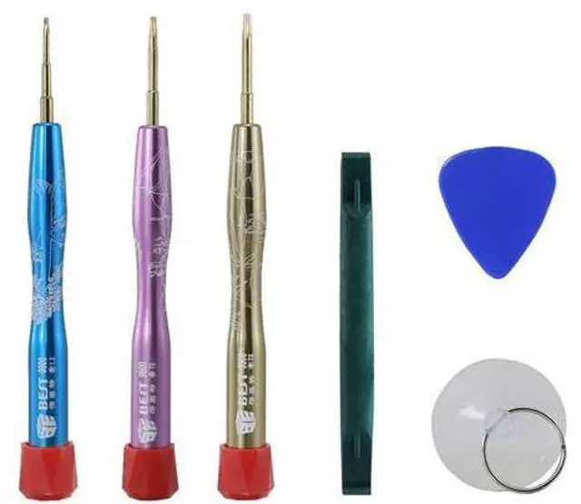 Main image of BST-9900C 6 in 1 Precision Screwdriver Kit 0.8 Pentalobe T6 T8 Trox Suction Cup Spudger for Mobile Phone Repair Tools Set