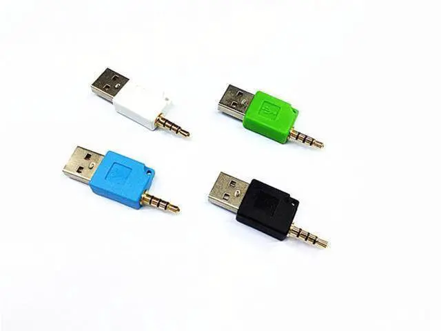 Main image of 4pcs/lot 3.5mm Audio to USB 2.0 AM Adapter Data Sync Charger Connector Adapter for iP st 2nd 3rd Gen
