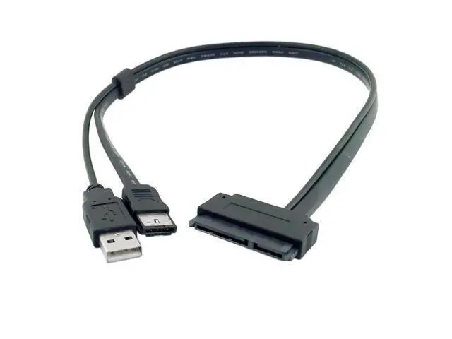 Alt view image 2 of 3 - USB to SATA Cable Cord SATA eSATA Data Power Cable 2.5" inch Hard Disk Drive SATA 22Pin TO Esata Data + USB Powered Cable 50cm