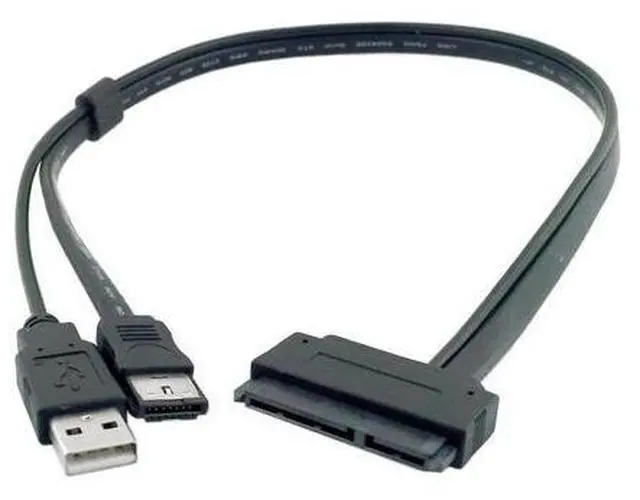 Alt view image 2 of 3 - USB to SATA Cable Cord SATA eSATA Data Power Cable 2.5" inch Hard Disk Drive SATA 22Pin TO Esata Data + USB Powered Cable 50cm