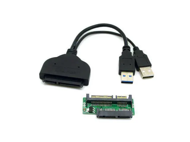 Alt view image 3 of 3 - 1set USB 3.0 to SATA 22Pin & SATA to Micro SATA Adapter for 1.8" 2.5" Hard Disk Driver With Extral USB Power Cable