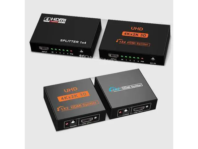 Alt view image 2 of 6 - 4K HDMI Splitter 1 in 4 out HDMI Video Distributor Splitter 1X2 1X4 Splitter 1 in 2 out 1080P Dual Display for HDTV PC Loptop TV(USB Cable) (1080P 1x2)