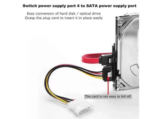 Alt view image 3 of 6 - SATA to Molex Adapter 3 Pack 4Pin Molex to SATA Power Cable SATA 15 Pin Female to Molex 4 Pin Male Power Cable Adapter 8-inch