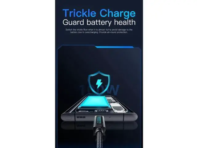 Alt view image 3 of 4 - 7A USB Type C Cable LED Display PD 100W Fast Charging USB C Data Cord Wire For Laptop Mobile Phone Type-C USB C Cable