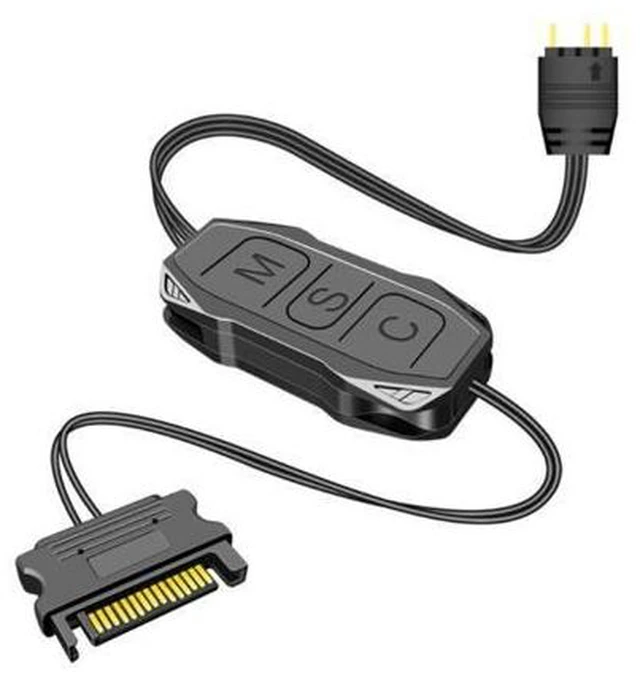 Alt view image 2 of 4 - ARGB Controller 5V 3-pin to SATA Power Supply Mini RGB Controller 3PIN Hub for Desktop Computer Fan LED Light Radiator