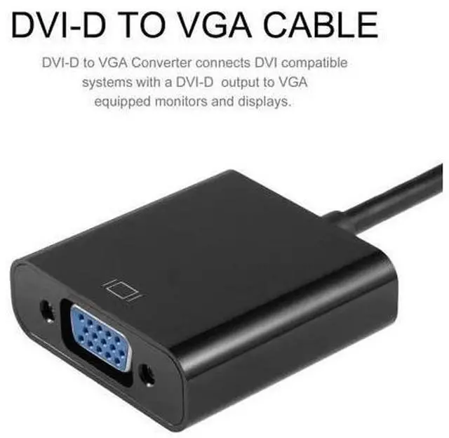Alt view image 2 of 5 - Full HD 1080P DVI-D to VGA Active Adapter Converter Cable 24+1 Pin Male to 15pin Female Monitor Cable for PC Display Card