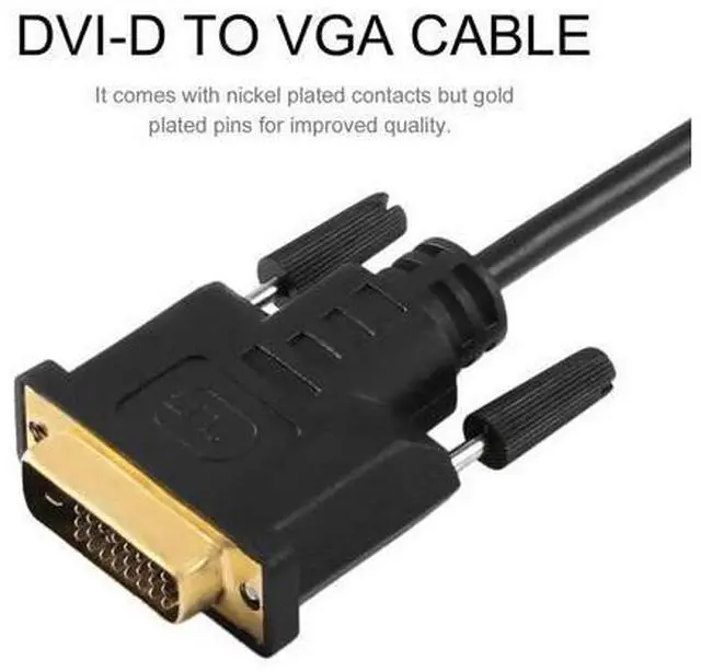 Alt view image 3 of 5 - Full HD 1080P DVI-D to VGA Active Adapter Converter Cable 24+1 Pin Male to 15pin Female Monitor Cable for PC Display Card
