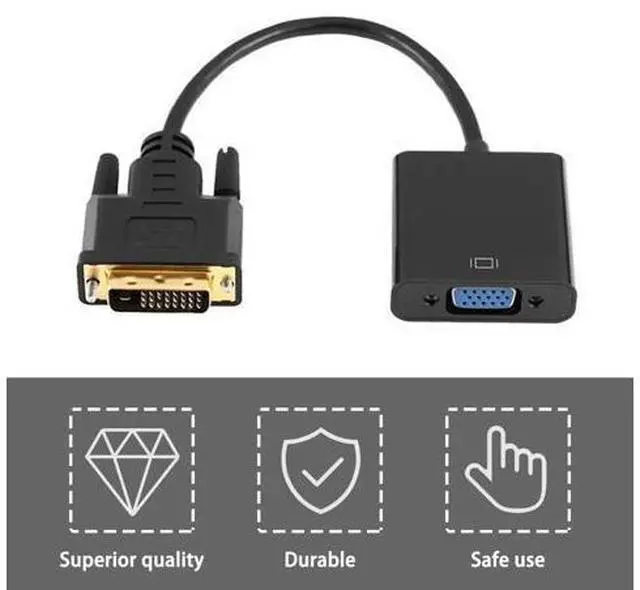 Alt view image 4 of 5 - Full HD 1080P DVI-D to VGA Active Adapter Converter Cable 24+1 Pin Male to 15pin Female Monitor Cable for PC Display Card