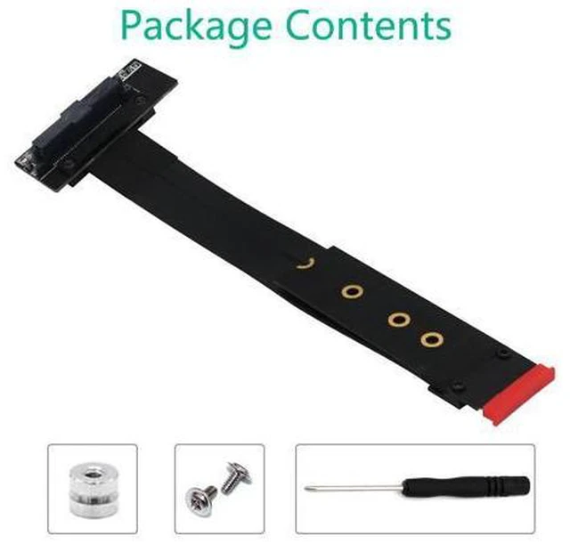 Alt view image 6 of 6 - Riser Cable 20cm SFF-8639 U.2 to NGFF M.2 Key M Extension Cable Flexible Cable Riser Card Extension Port Adapter for U2 NVME SSD