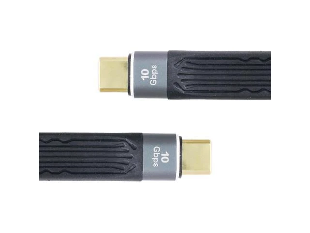 Alt view image 2 of 3 - Male to Male Slim FPC Data Cable Type-C USB-C USB 3.1 10Gbps Flat for Laptop & Phone 13cm