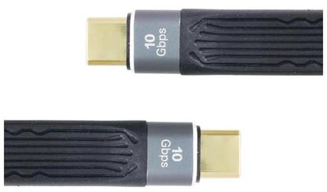 Alt view image 2 of 3 - Type-C USB-C Male to Male USB 3.1 10Gbps Flat Slim FPC Data Cable for Laptop & Phone 13cm