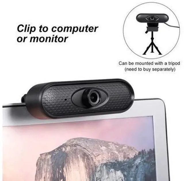 Alt view image 2 of 6 - Full HD 1080P Webcam USB Pc Computer Camera with Microphone Driver-free Video Webcam for Online Teaching Live Broadcast