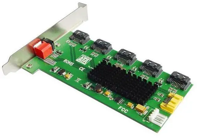 Main image of 1:5 (5x1) Internal SATA II Port Multiplier (PM), Bracket Mounting, Easy Dip Switch RAID Configuration IO-JMB393-5IR Smart Raid