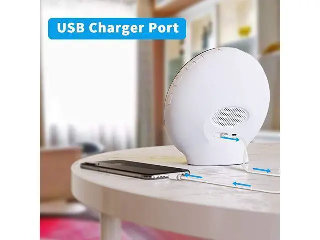 Alt view image 6 of 7 - Sunrise Alarm Clock Wake up Light up Alarm Clock Sunrise Wake up Light Alarm Clock for Bedroom Sunlight Alarm Clock Kids Smart Digital Clock Radio Gradual Light Color Changing Dawn Simulator