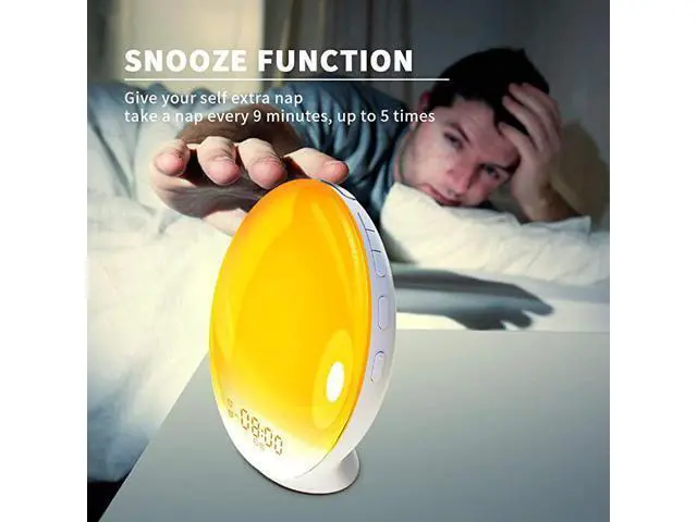 Alt view image 3 of 7 - Sunrise Alarm Clock Wake up Light up Alarm Clock Sunrise Wake up Light Alarm Clock for Bedroom Sunlight Alarm Clock Kids Smart Digital Clock Radio Gradual Light Color Changing Dawn Simulator