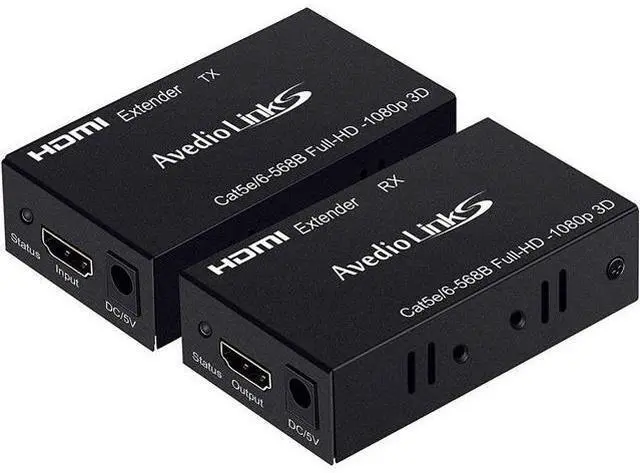 Main image of 196ft/60m HDMI Extender, avedio links HDMI Extender Over Cat 5e/6/7, Digital HDMI Ethernet Extender Adapter Support Full HD 1080P 3D, EDID Copy, Deep Color, Compatible with Fire Stick, Roku, Blue-ray