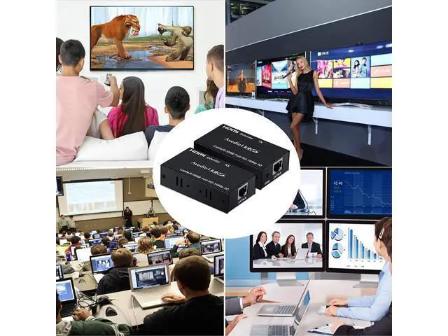 Alt view image 5 of 6 - 196ft/60m HDMI Extender, avedio links HDMI Extender Over Cat 5e/6/7, Digital HDMI Ethernet Extender Adapter Support Full HD 1080P 3D, EDID Copy, Deep Color, Compatible with Fire Stick, Roku, Blue-ray