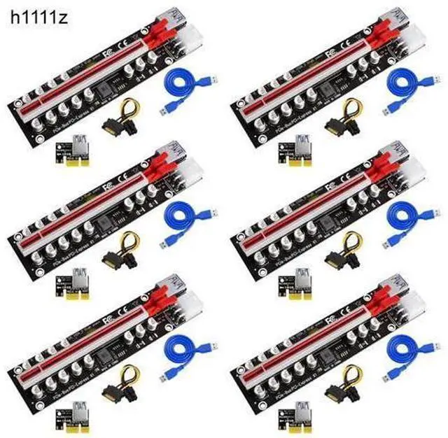 Main image of PCIE Riser for Video Card VER103A-3 Riser PCI Express X16 High Power 12 Capacitor SATA to 6Pin Cable USB3.0 Cable for BTC Mining