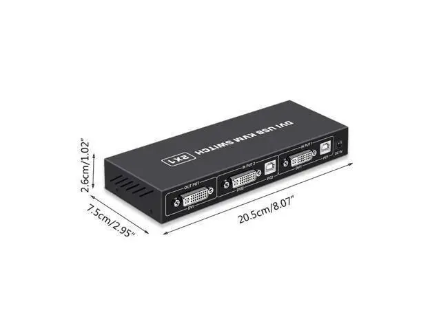 Alt view image 6 of 6 - 2 Ports DVI KVM Switch USB DVI KVM Switch Box for Sharing Keyboard Mouse Printer Plug Paly Video Display USB Swltch Splitter