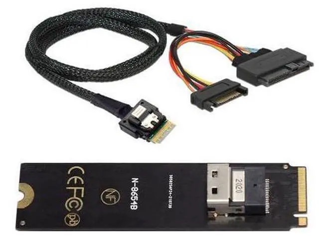Alt view image 2 of 5 - Mainboard SSD Slimline SAS PCIe SSD Adapter NGFF M-Key NVME to SFF-8654 to U.2 U2 SFF-8639 NVME PCIe SSD Cable