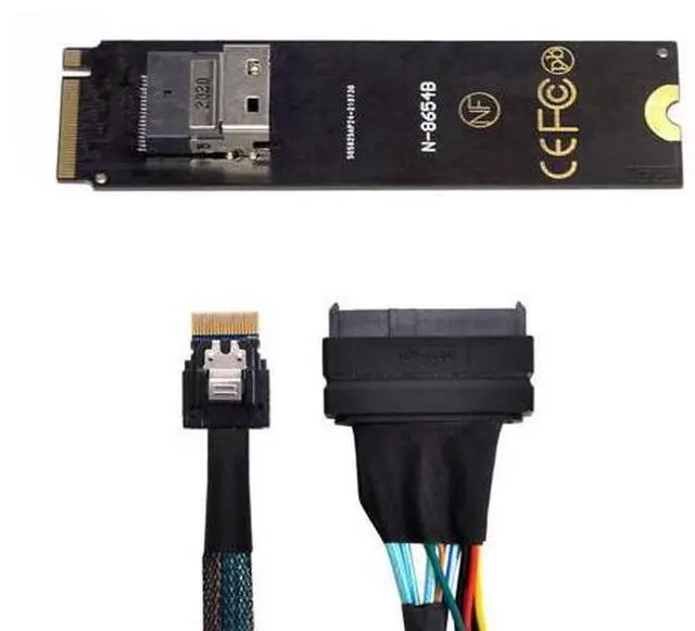 Alt view image 5 of 5 - Mainboard SSD Slimline SAS PCIe SSD Adapter NGFF M-Key NVME to SFF-8654 to U.2 U2 SFF-8639 NVME PCIe SSD Cable