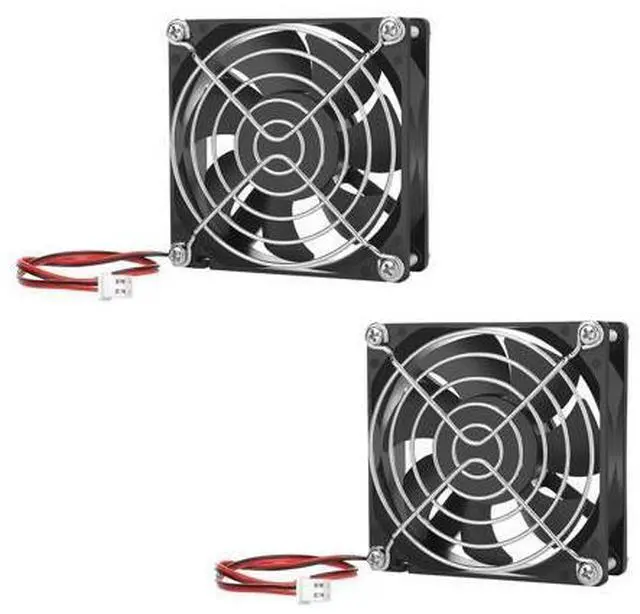 Main image of 2-Pack 80mm x 25mm DC 12 Volt Fans 2-Pin Brushless Replacement Cooling Fan